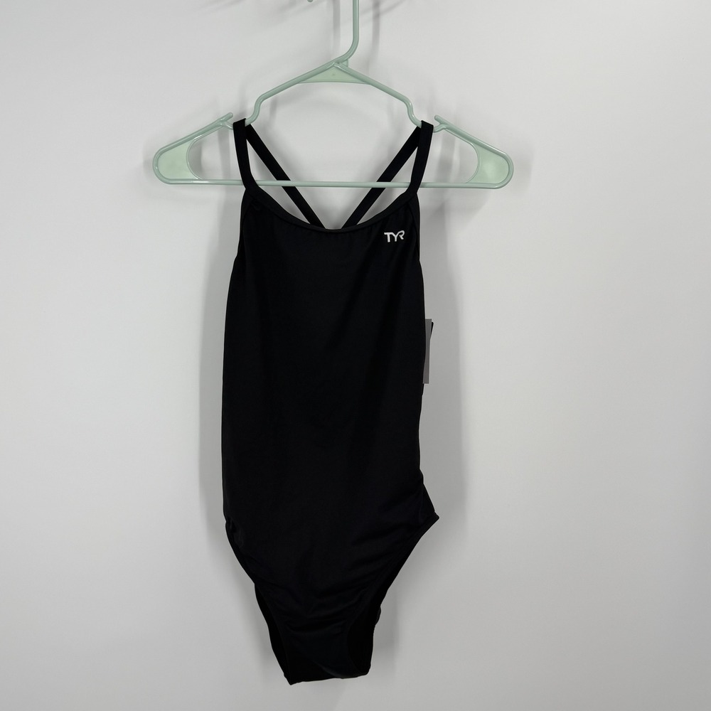 TYR One Piece Swimsuit Women Size 36(L) Black Solid Diamondfit DDUS7A